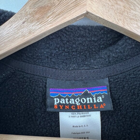 Patagonia Synchilla quarter zip pullover fleece jacket outdoor hiking black M - Picture 4 of 11
